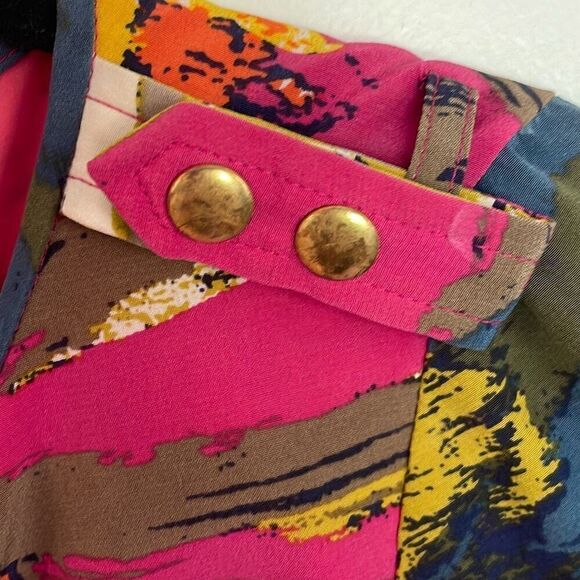 Tibi 100% silk abstract print shift dress size 0 - Picture 4 of 9